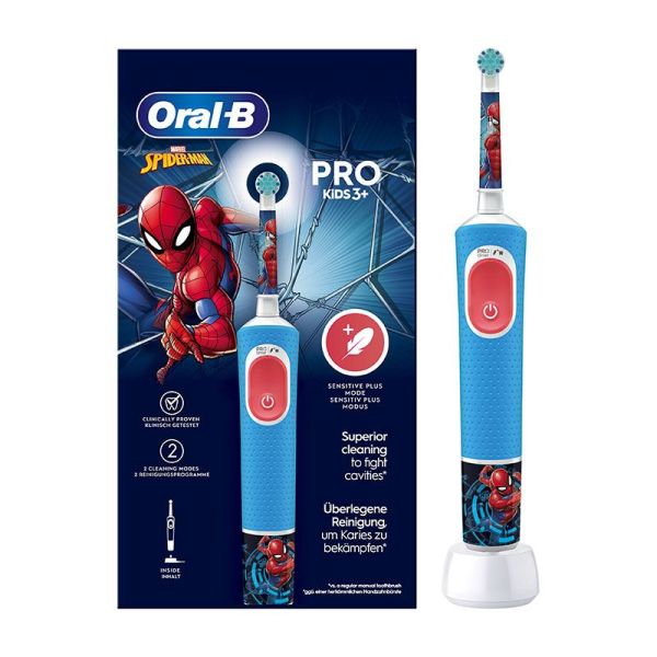 Oral-B  Pro Kids 3+ Spiderman - Brosse à Dent Électrique Rechargeable