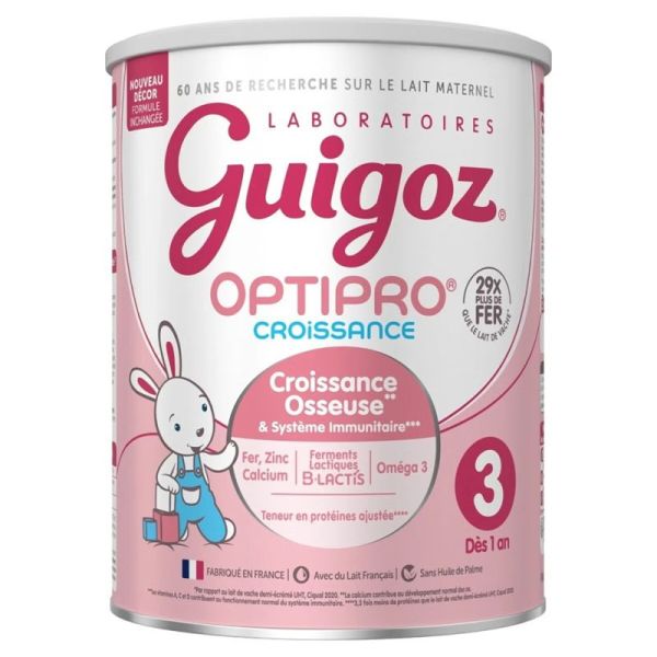 Guigoz Optipro Croissance Lait 3ème Âge Dès 12 Mois 780g – Développement et immunité