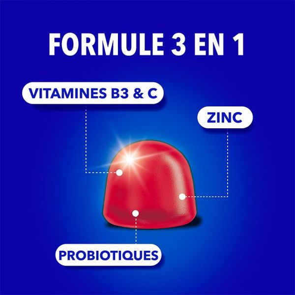 Bion3 Énergie Fruits Rouges - Défense & Équilibre Intestinal - 60 gommes