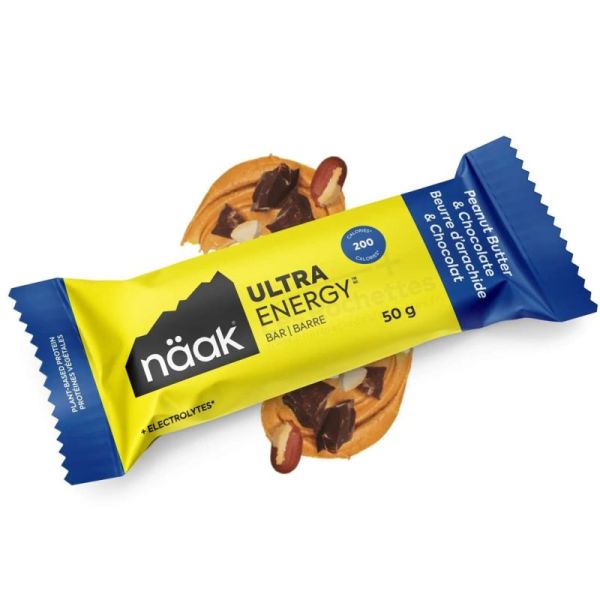 Naak Ultra Energy Barre Énergétique - 1 barre - Saveur Beurre d'Arachide & Chocolat