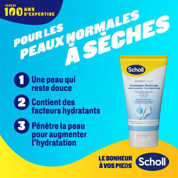Scholl Expertcare Crème Hydratante Quotidienne pour Pieds - 150ml - Peaux Normales à Sèches