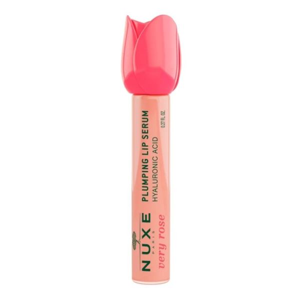 Nuxe Very Rose Sérum Lèvres Repulpant 8 ml avec Étui & Charms Kiss Crush - Soin repulpant hydratant 24h au piment et menthol