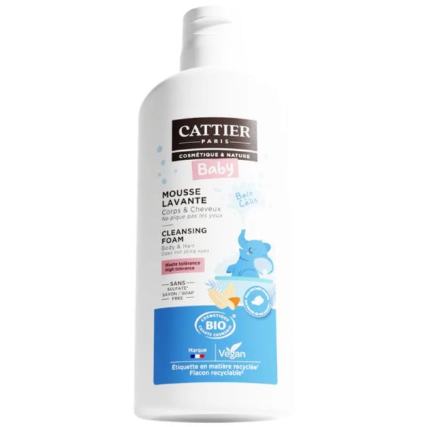Cattier Baby Mousse Lavante Corps Et Cheveux Bio 150ml – Douceur et légèreté