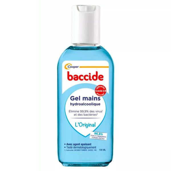 Baccide Gel Hydroalcoolique Mains - 100ml - Désinfection rapide, efficace en 30 secondes