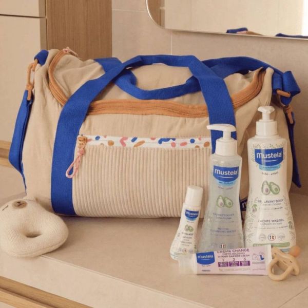 Mustela Sac à langer Mes premiers produits Coffret 4 soins - Idéal pour la maternité et les premières sorties de bébé