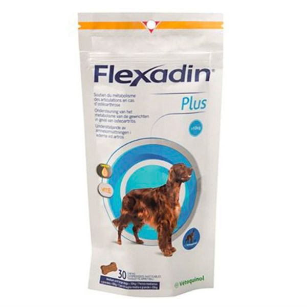 Vetoquinol Flexadin Plus - 30 Bouchées - Moyens et Grands Chiens +10kg - Soutien des articulations