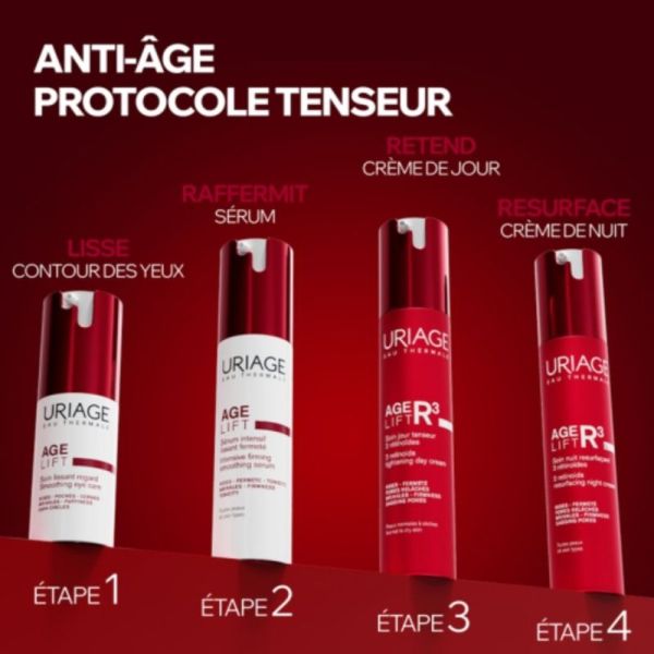 Uriage Age Lift R3 Soin Nuit Resurfaçant 3 Rétinoïdes 40 ml - Lisse et raffermit la peau