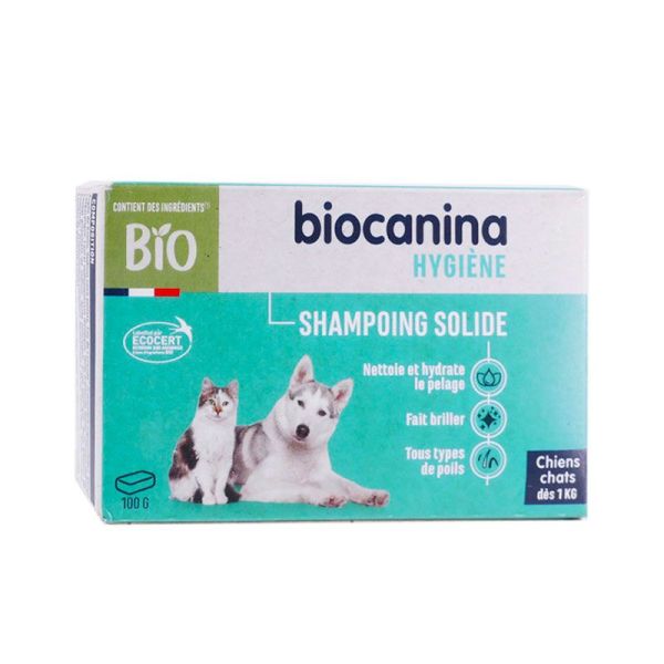 Biocanina Shampooing Solide - À base d'Actifs Végétaux et d'Argile Blanche - Dès 1kg - 100g