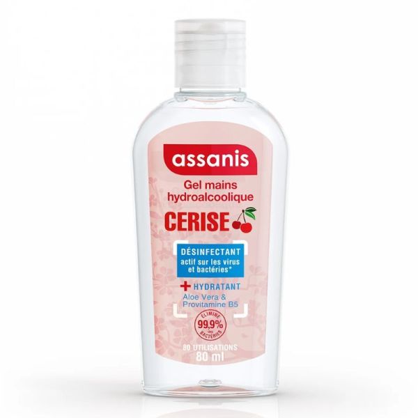 Assanis Gel Hydroalcoolique Mains Sans Rinçage Cerise - 80ml