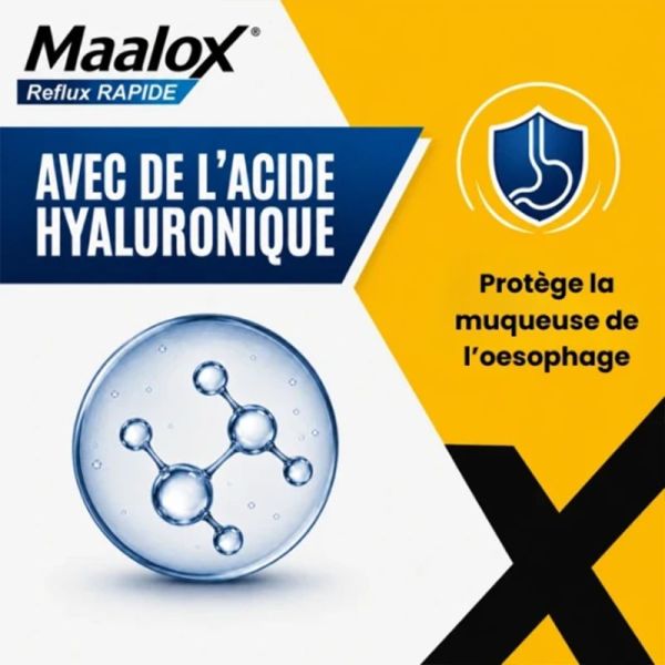 Maalox Reflux Rapide 20 Sachets – Soulagement des brûlures et reflux gastriques