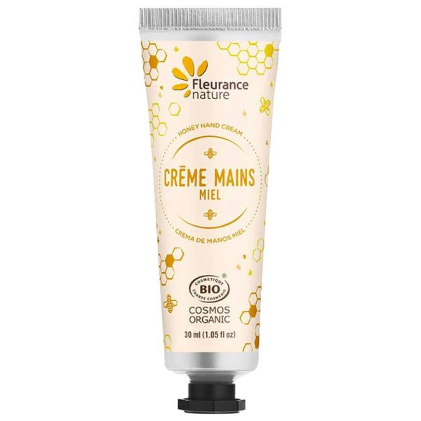 Fleurance Nature Crème Mains Bio - Parfum : Miel - Mains Douces et Hydratées - 30ml