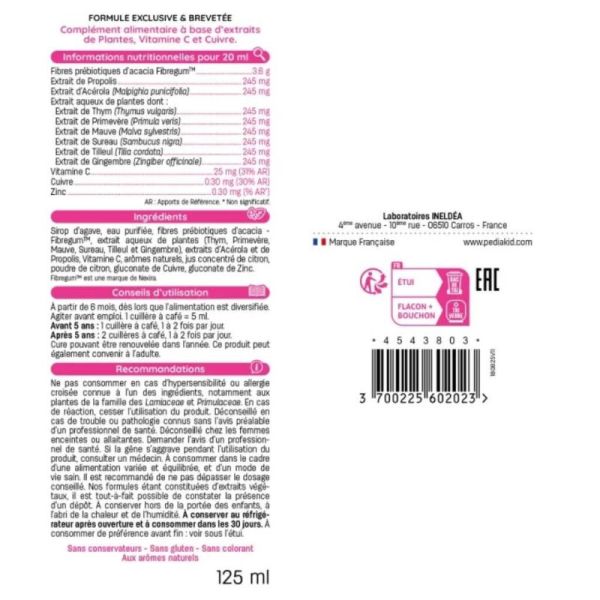 Pédiakid Sirop Nez-Gorge 125 ml – Dégager et apaiser les voies respiratoires