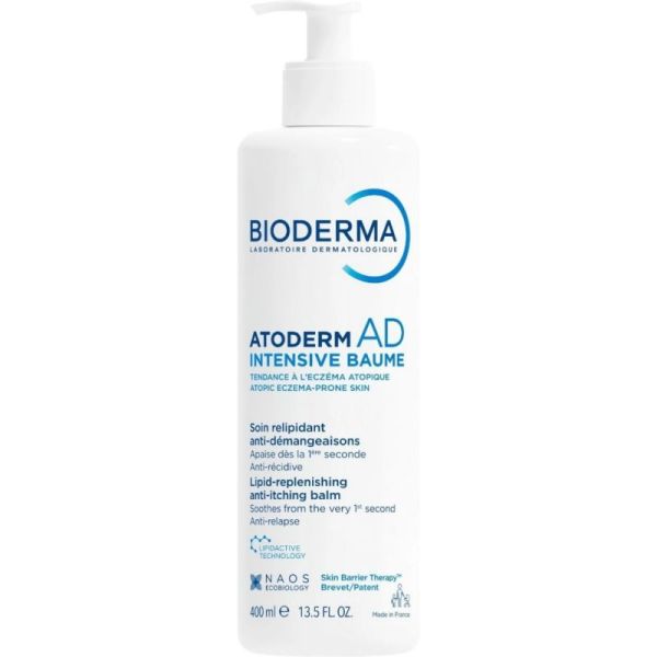 Bioderma Atoderm AD Intensive Baume 400ml - Apaisement immédiat et anti-démangeaisons