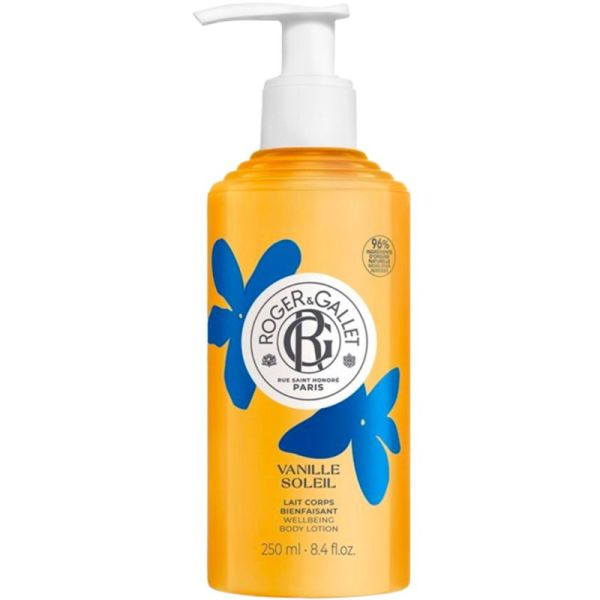 Roger & Gallet Lait Corps Bienfaisant - 250ml - Senteur : Vanille Soleil - Hydrate, nourrit et parfume la peau