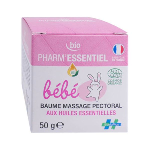 Pharm'Essentiel Baume de Massage Pectoral - Hiver Bébé - Aux Huiles Essentielles Bio - 50g