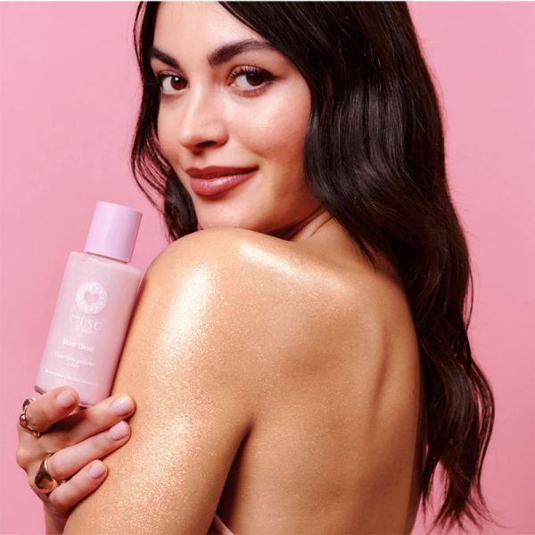 Musc Intime Huile Glow Pailletée Corps Musc Blanc 100 ml – Huile sèche nutritive sublimatrice nacrée