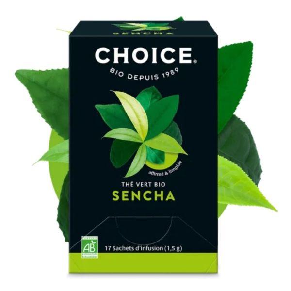 Choice Sencha Thé Vert Bio 17 sachets d'infusion (1,5g) - Goût équilibré et doux