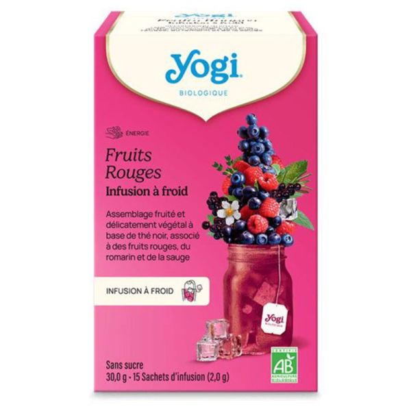Yogi Tea Infusions À Froid Fruits Rouges Bio 15 Sachets – Énergie et fraîcheur