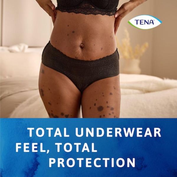 TENA Silhouette Plus Noir Taille Basse - Taille M - 12 Protections - Sous-Vêtements Absorbants