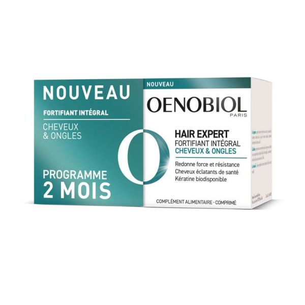 Oenobiol Hair Expert Fortifiant Intégral Cheveux & Ongles - Lot de 2 x 60 Comprimés - Résistance et Vitalité