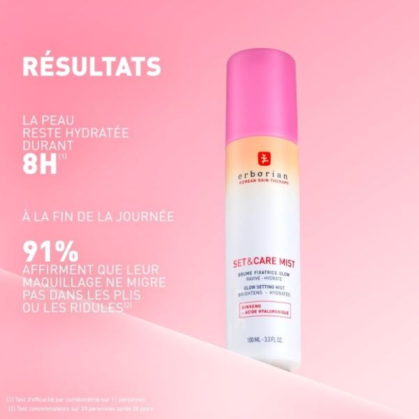 Erborian Set & Care Mist 100 ml - Fixation du maquillage, hydratation et éclat glowy