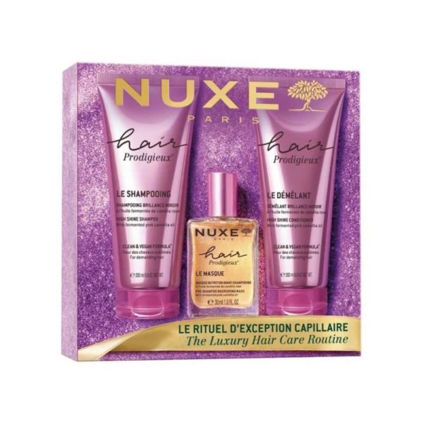 Nuxe Coffret Noël Hair Prodigieux Le Rituel d'Exception Capillaire 3 soins - Routine capillaire brillance et nutrition au parfum iconique