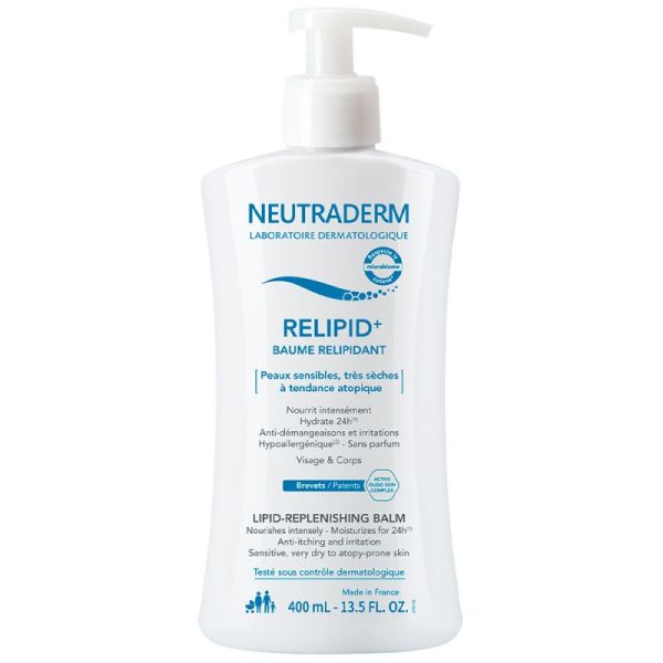 Neutraderm Relipid+ Baume Relipidant - 400 ml - Peaux Sèches et Très Sèches
