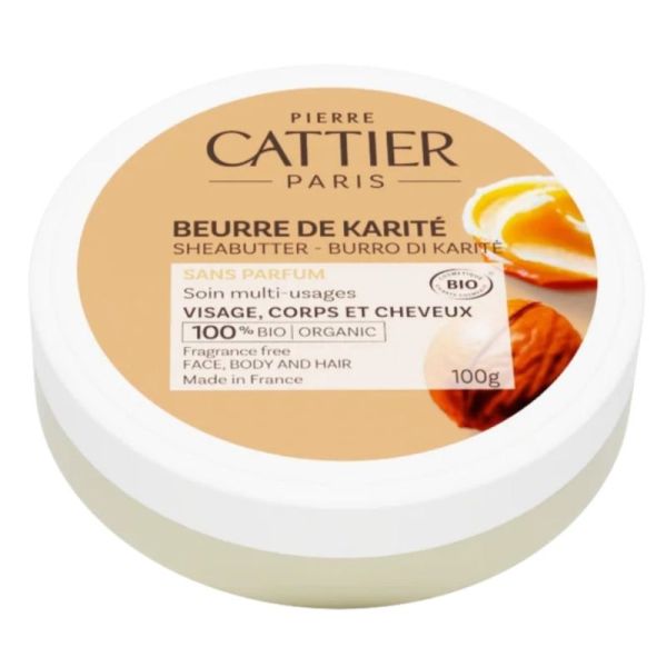 Cattier Beurre De Karité 100% Bio 100g Sans Parfum – Nutrition et protection intense