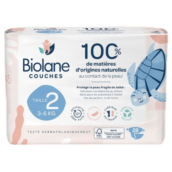 Biolane Couches Naturelles Taille 2 3 à 6kg x28 – Confort et protection