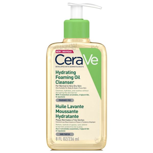 CeraVe Huile Lavante Moussante Hydratante 236ml – Nettoyage et relipidation