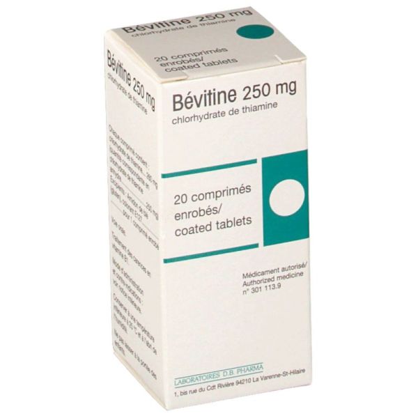 DB Pharma Bevitine 250 mg - 20 comprimés enrobés