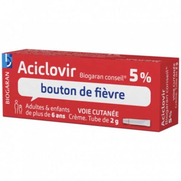 Biogaran Aciclovir 5 % Crème - Tube de 2 g