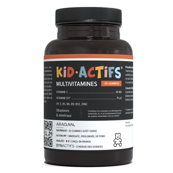 Aragan Synactifs KIDActifs Vitamines & Minéraux 30 Gommes – Croissance et immunité