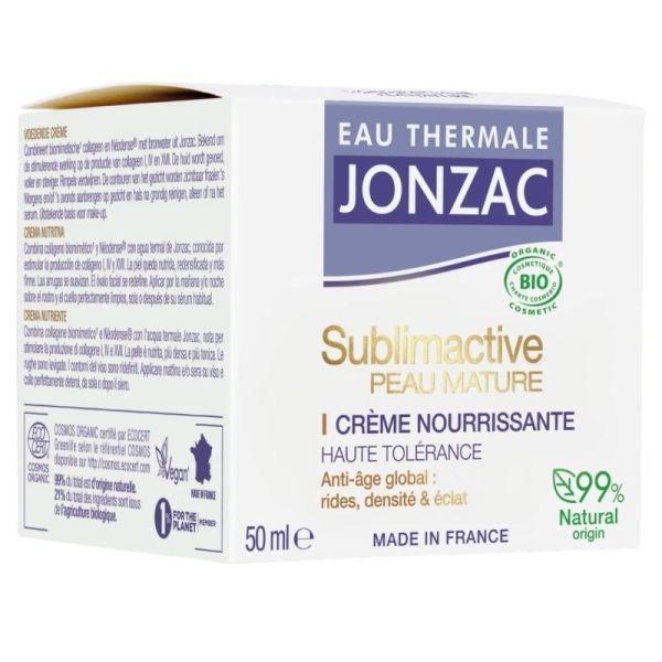 Jonzac Crème Riche Anti-Âge Densité Nutrition Bio 50 ml - Densité, nutrition et fermeté