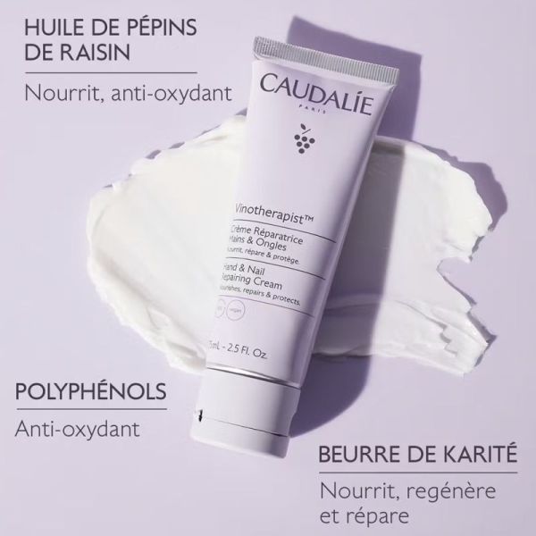 Caudalie Vinotherapist Crème Réparatrice Mains Et Ongles 75ml – Nutrition et protection