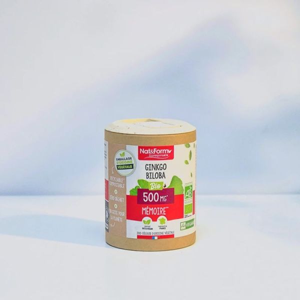 Nat&Form Ginkgo Biloba Bio - Soutien de la mémoire et des fonctions cognitives