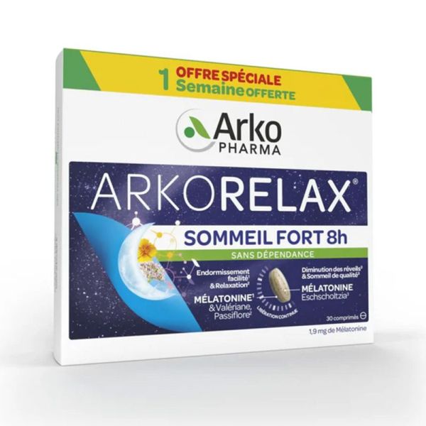 Arkopharma Arkorelax Sommeil Fort 8H20 comprimés 10 Offerts