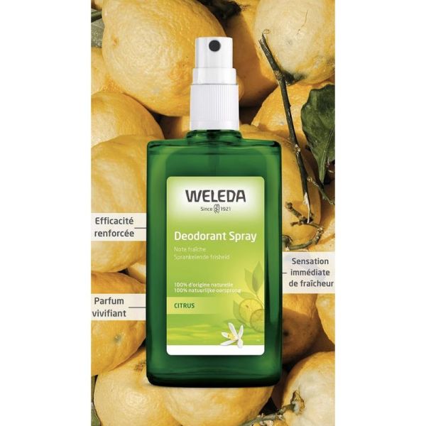 Weleda Déodorant Spray au Citrus Lot de 2 x 100ml – Fraîcheur et protection naturelle