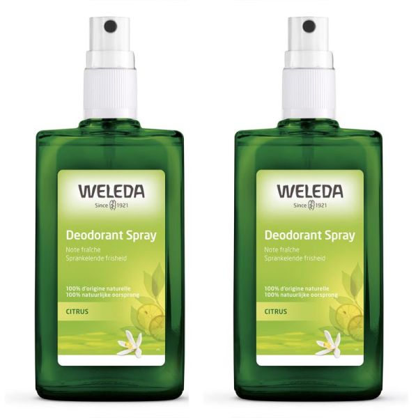 Weleda Déodorant Spray au Citrus Lot de 2 x 100ml – Fraîcheur et protection naturelle