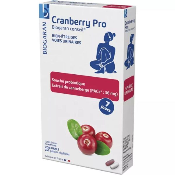 Biogaran Cranberry Pro Santé des Voies Urinaires - 14 Gélules (2 × 7 Gélules)