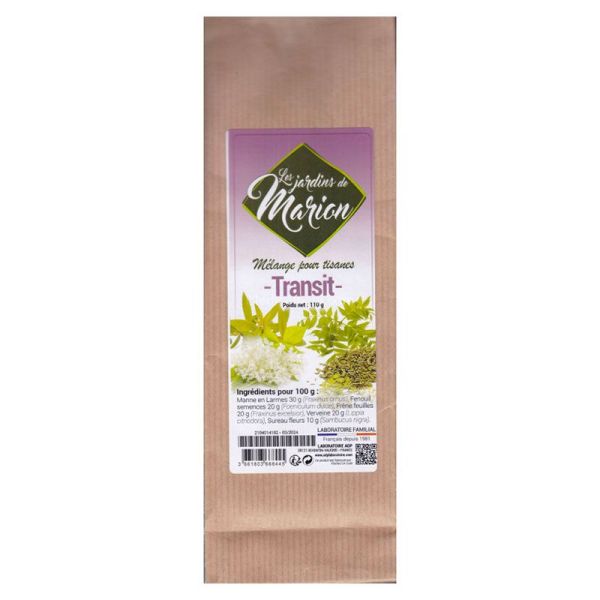 Les Jardins de Marion Tisane Transit - Favorise le Transit Intestinal - Vrac de 110g