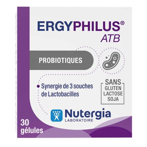 Nutergia Ergyphilus ATB - Équilibre du Microbiote Pendant les Antibiotiques - 30 gélules