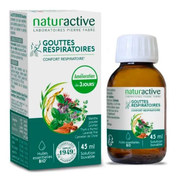 Naturactive Gouttes Respiratoires aux Essences - Favorise le Confort Respiratoire - 45ml