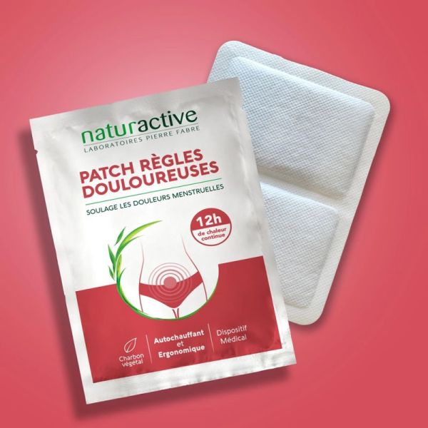 Naturactive Règles Douloureuses Patch Chauffant Boîte de 2 Patchs – Thermothérapie et soulagement des crampes