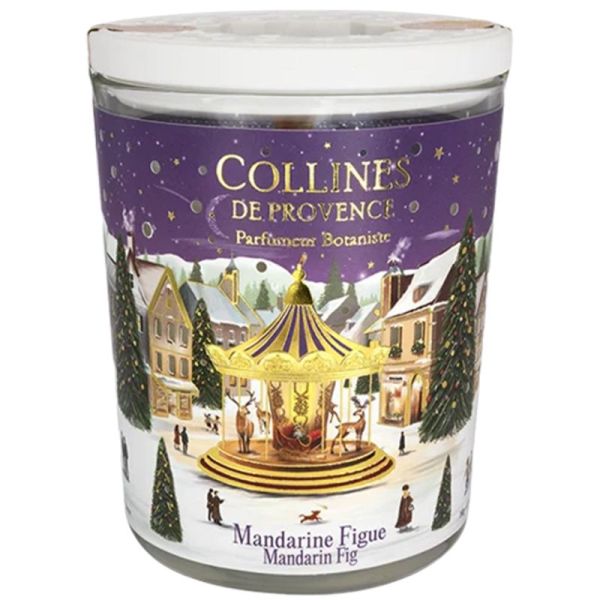 Collines de Provence Bougie Parfumée Mandarine Figue 180g – Ambiance lumineuse