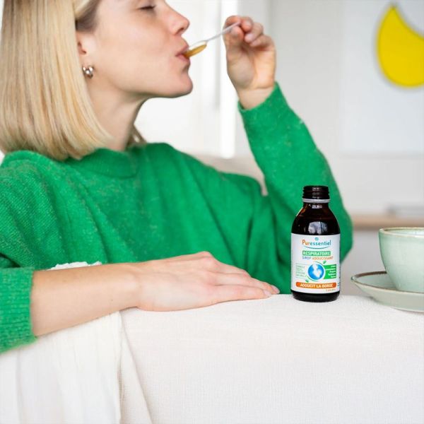 Puressentiel Respiratoire Sirop Adoucissant 125 ml – Calme la gorge irritée, apaise les cordes vocales et soutient l'immunité