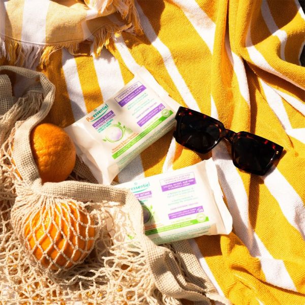 Puressentiel Hygiène Intime Lingettes Intimes Bio 25 Lingettes – Nettoient en douceur, rafraîchissent et calment les inconforts