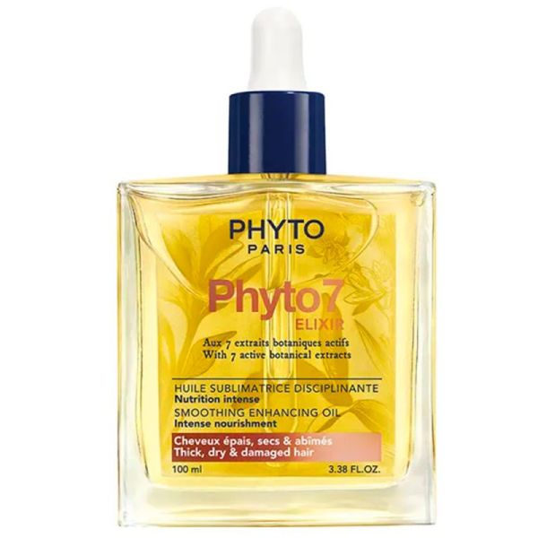 Phyto Phyto7 Elixir Huile Sublimatrice Disciplinante - 100ml - Cheveux épais, secs & abîmés