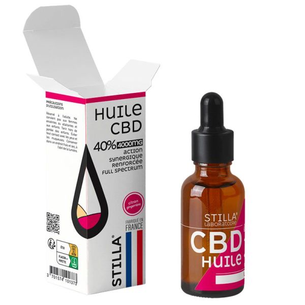 Stilla Huile CBD 40% 4000mg - Citron/Gingembre - Apporte Calme et Sérénité - Flacon de 10 ml