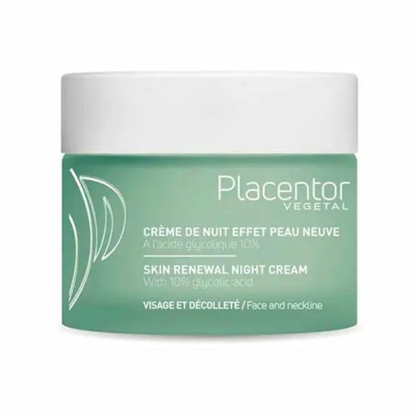 Placentor Végétal - Crème de Nuit Effet Peau Neuve -  Agit comme un Peeling Nocturne - 50ml